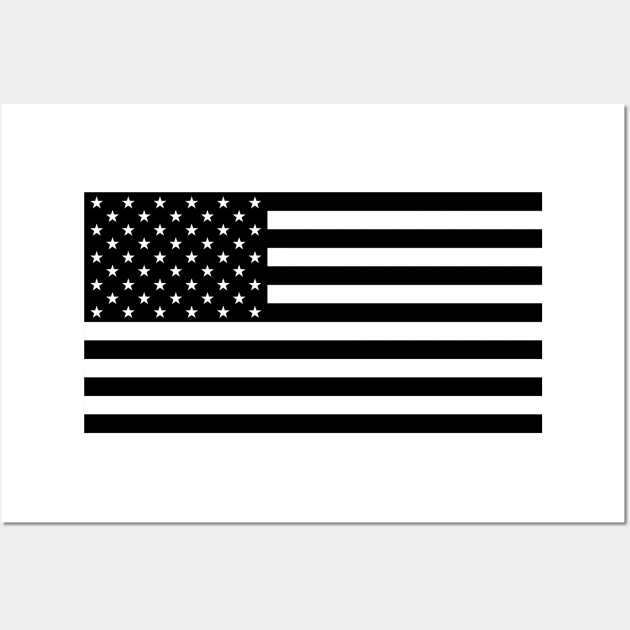 US Flag Black only (Transparent Background) Wall Art by MacGordonsEmporium